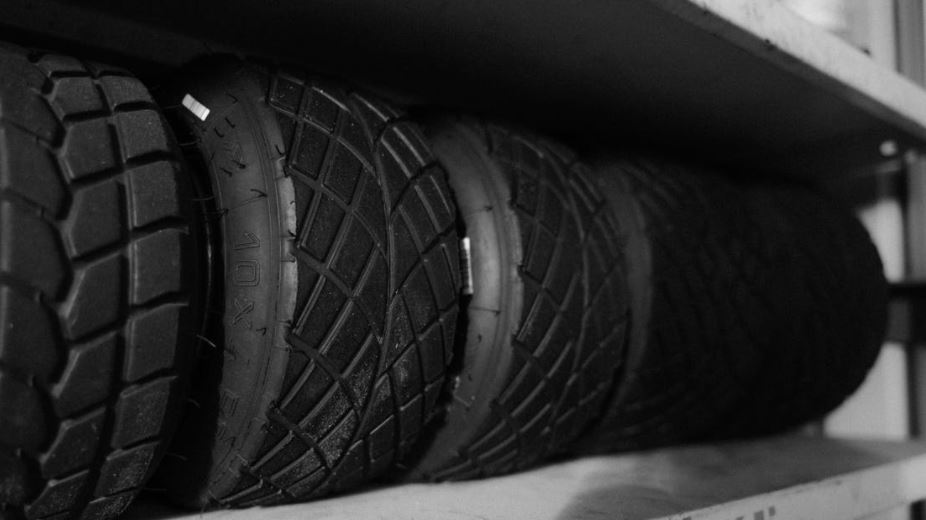 tire tread tires on rack