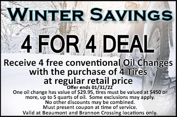4 free oil changes coupon