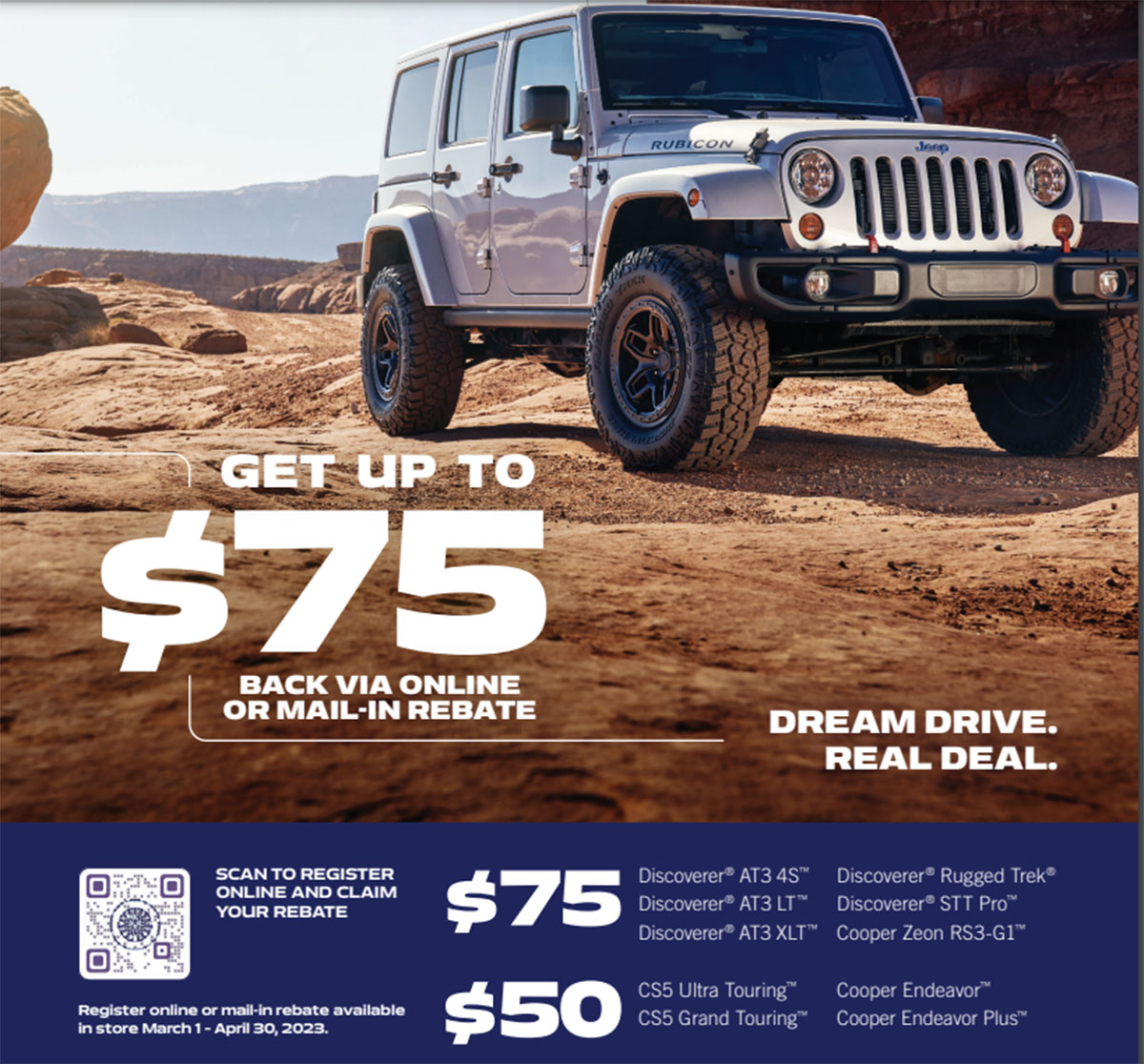 Cooper March Rebate - Get up to $75 back via online or mail-in  rebate - Valid 3/31/23 - 4/30/23