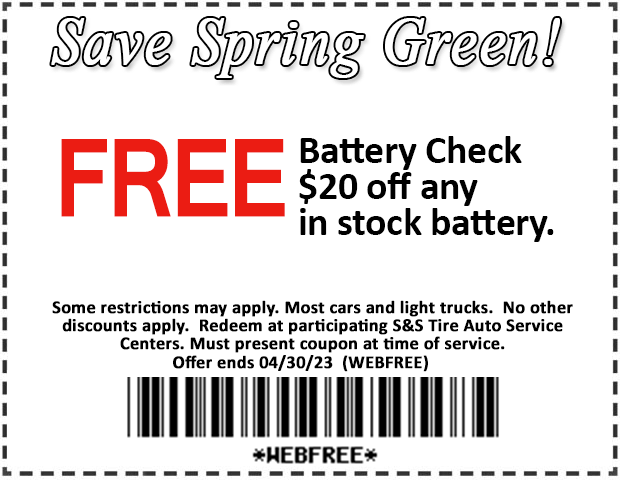 Free Battery Check coupon