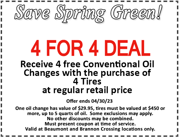 4 free oil changes coupon