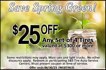 $25 off set of 4 tires coupon