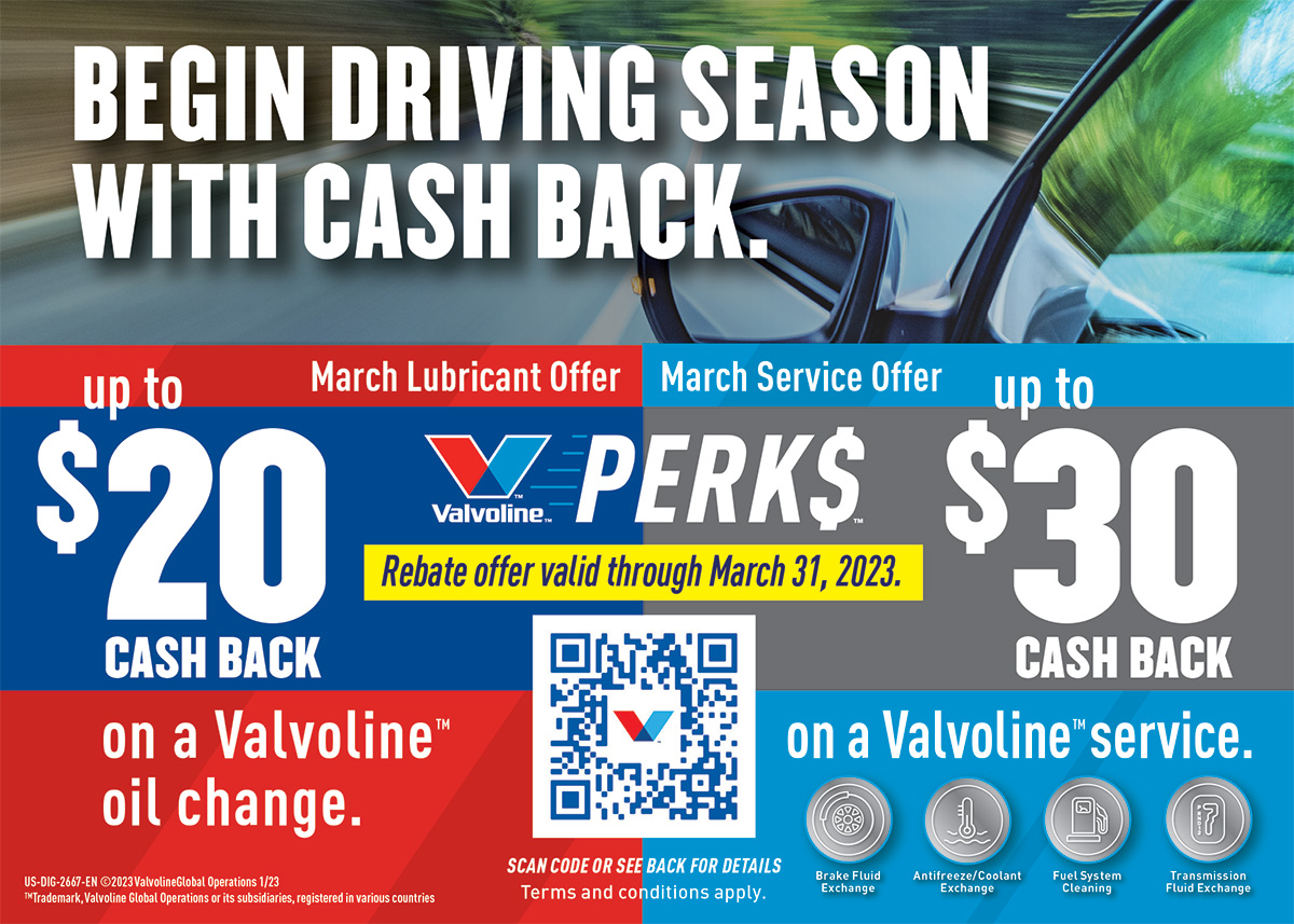Valvoline March Rebate - Valid through March 31st 2023