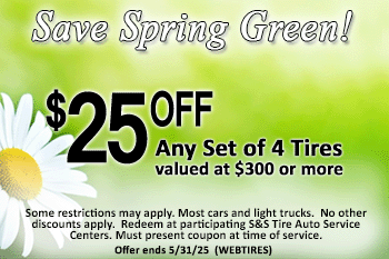 $25 off set of 4 tires coupon