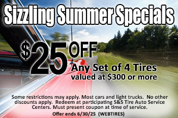 $25 off set of 4 tires coupon