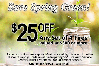 $25 off set of 4 tires coupon